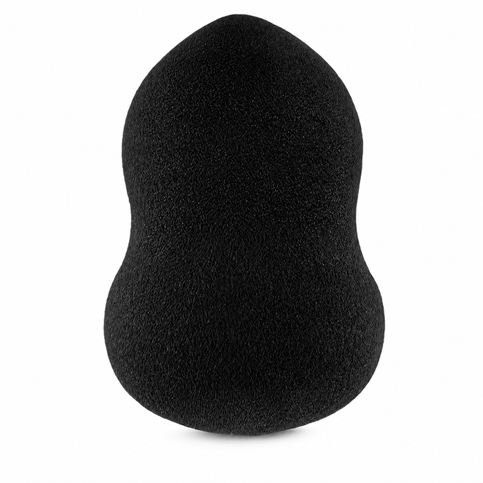 Černá houbička na make-up blender ve tvaru hrušky 4 × 7 cm